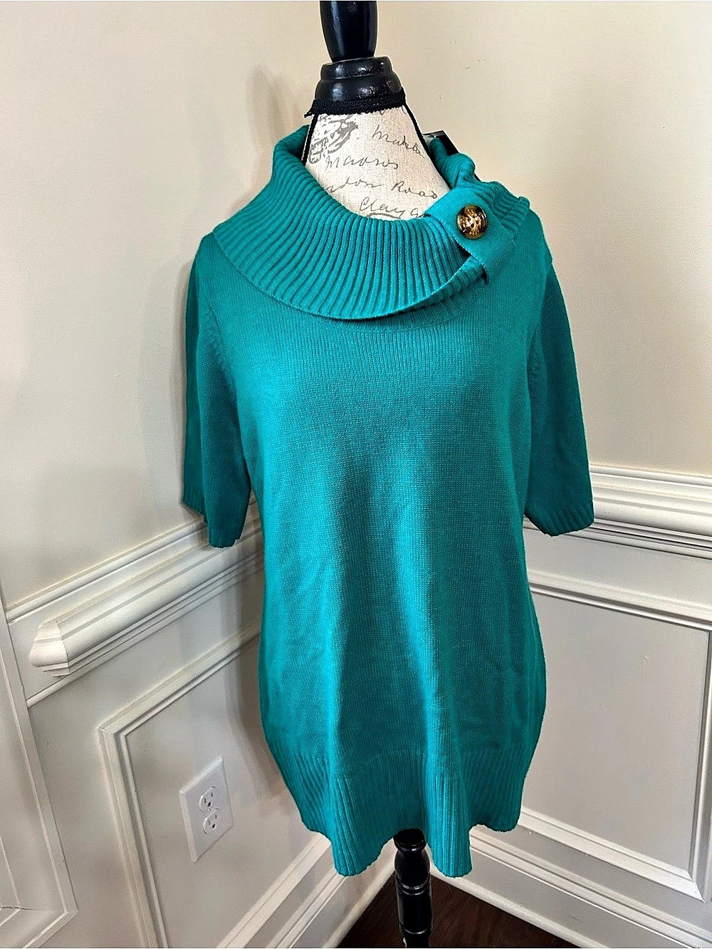 Design 365 Cowl Neck Tunic Sweater in Green XL NWT